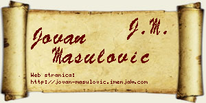 Jovan Mašulović vizit kartica